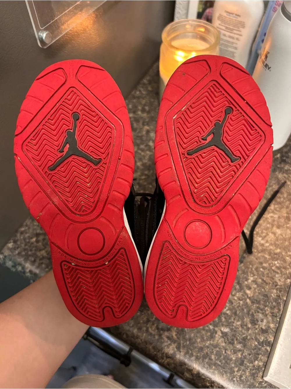 Kids Black and Red Jordans